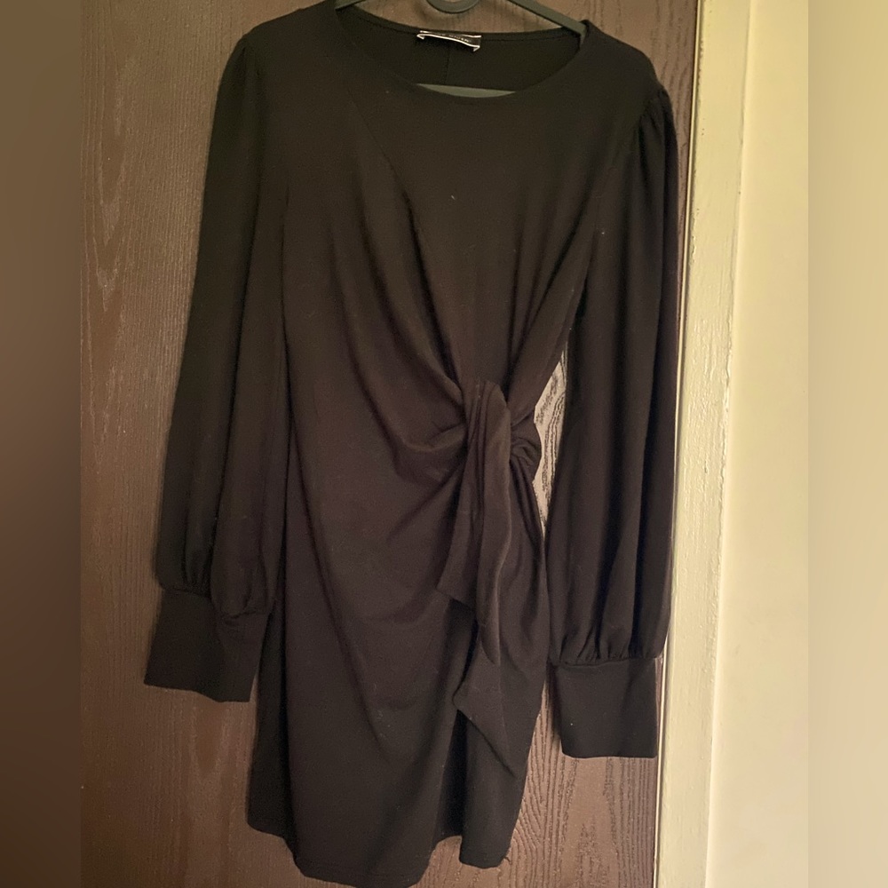 Blue Blush Stretchy Figure Fitting Short Black Dress